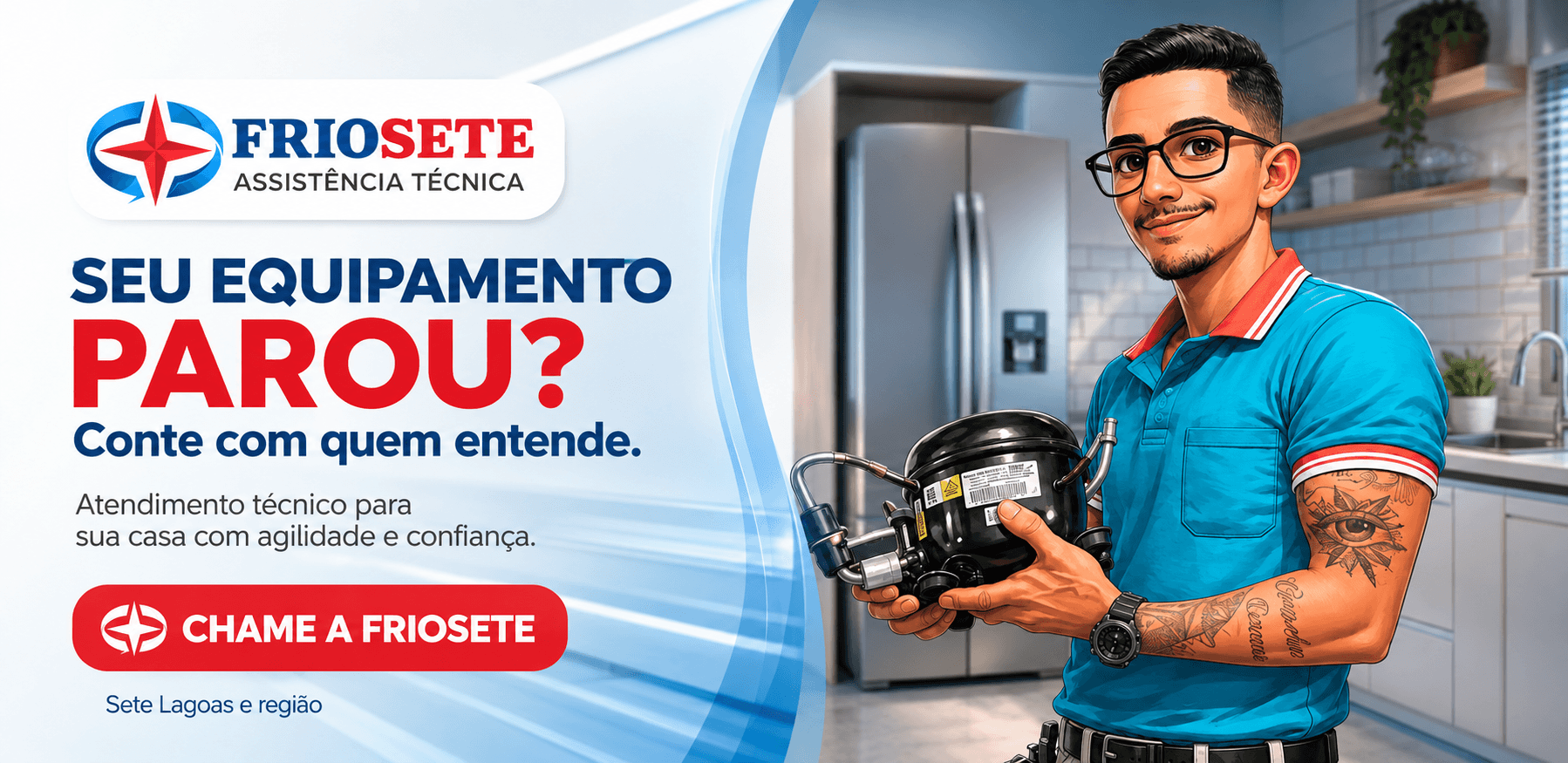 Seu equipamento parou? Conte com quem entende. Chame a Friosete.